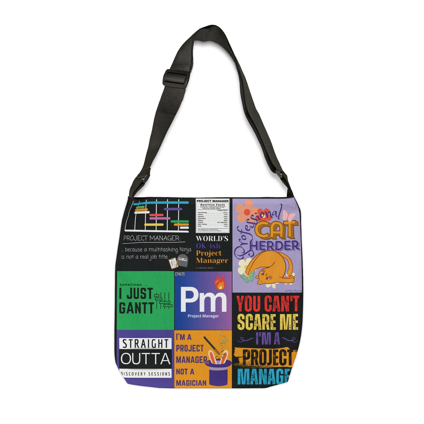 Tote Bag (Adjustable) - All-Over-Print - Project Manager icons