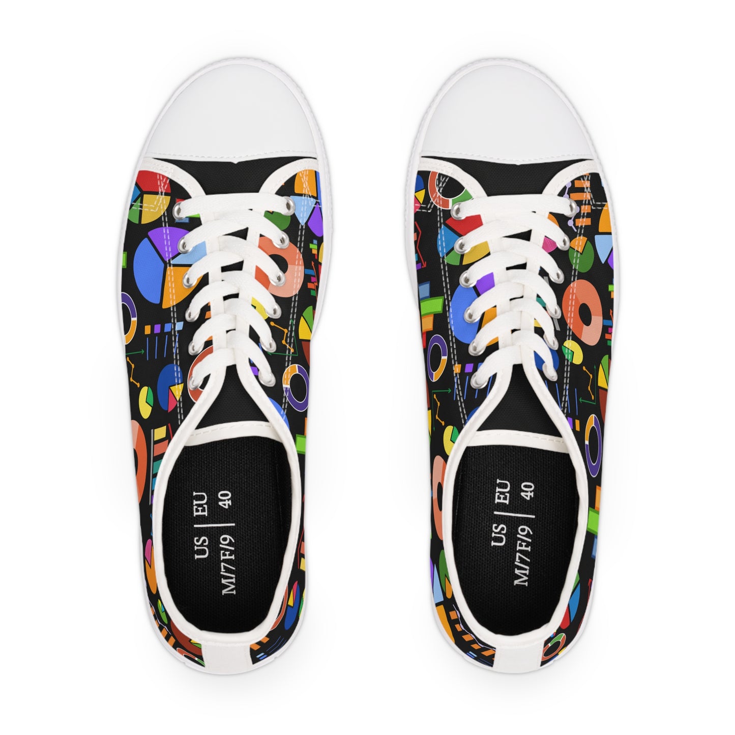 Low Top Sneakers (Women's) - Project Manager Data Visualization - All-Over-Print design