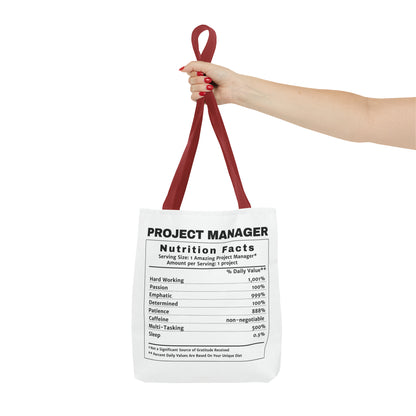 Tote Bag - All-Over-Print - Project Manager Nutritional Label