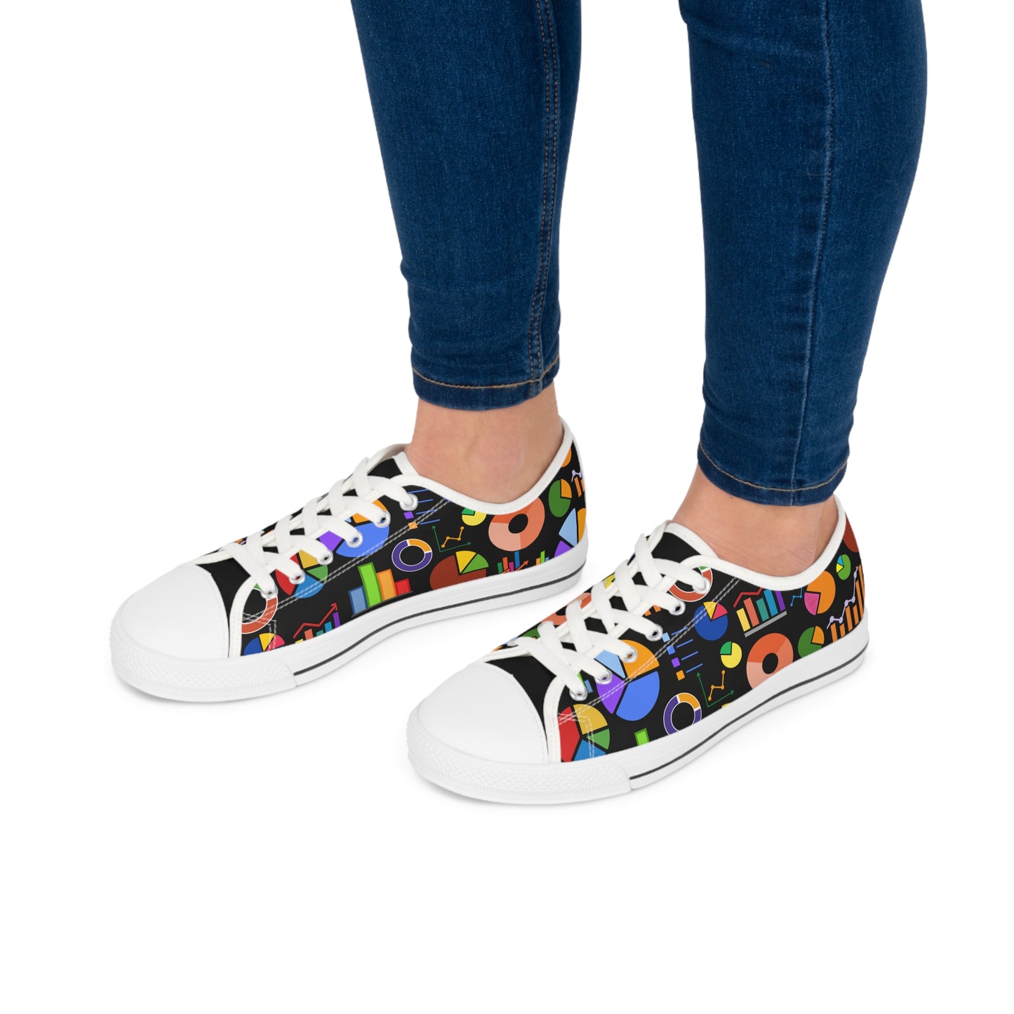 Low Top Sneakers (Women's) - Project Manager Data Visualization - All-Over-Print design