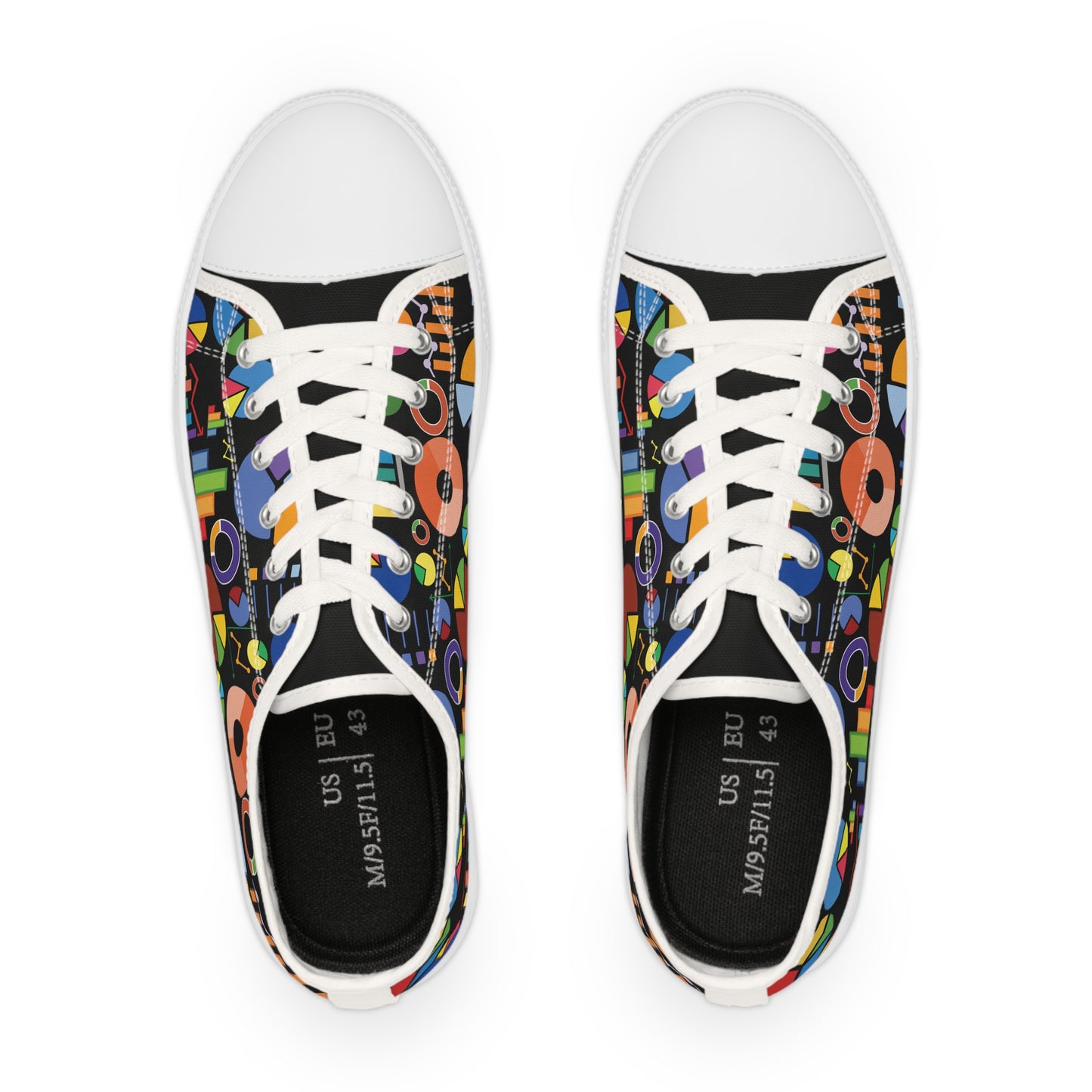 Low Top Sneakers (Men's) - Project Manager Data Visualization - All-Over-Print design